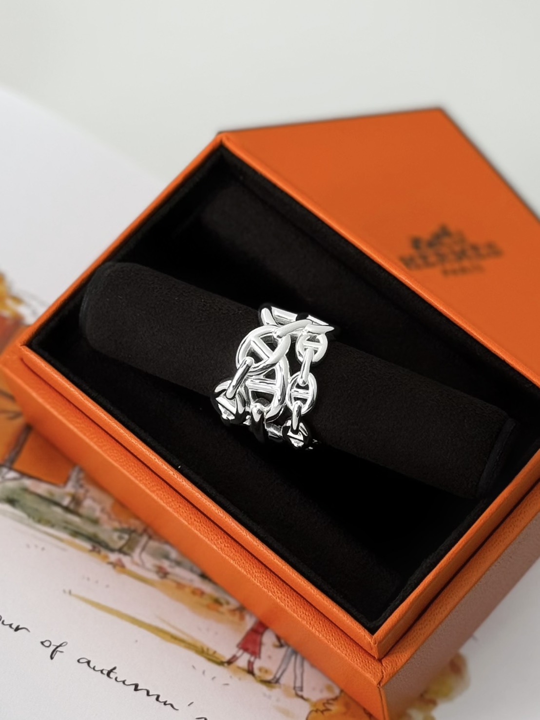 Hermes Chaine d'ancre Enchainee ring Size 54